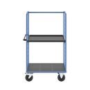 Plockvagn med gallersidor Bodil, massivgummihjul, lastyta LxB 975 x 700 mm, 2 hyllplan, med kant