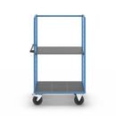 Plockvagn med gallersidor Bodil, massivgummihjul, lastyta LxB 975 x 700 mm, 2 hyllplan