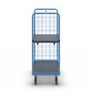 Plockvagn med gallersidor Bodil, massivgummihjul, lastyta LxB 975 x 700 mm, 2 hyllplan