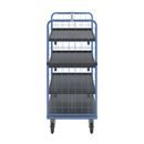 Plockvagn med gallersidor Bodil, massivgummihjul, lastyta LxB 1175 x 800 mm, 4 hyllplan, med kant