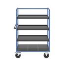 Plockvagn med gallersidor Bodil, massivgummihjul, lastyta LxB 1175 x 800 mm, 4 hyllplan, med kant