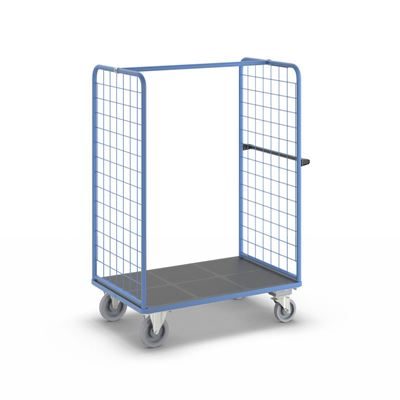 Plockvagn med gallersidor Bodil, med centralbroms, lastyta 1175 x 800 mm