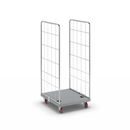 Rullcontainer i rostfritt stål Frida, rostfritt stål, med 2 sidogaller