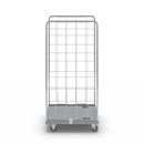 Rullcontainer i rostfritt stål Frida, rostfritt stål, med 2 sidogaller