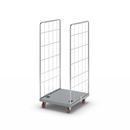 Rullcontainer i rostfritt stål Frida, rostfritt stål, med 2 sidogaller