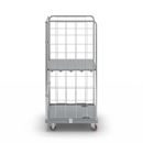 Rullcontainer i rostfritt stål Frida, rostfritt stål, med 3 sidogaller