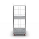 Rullcontainer i rostfritt stål Frida, rostfritt stål, med 3 sidogaller