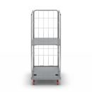 Rullcontainer i rostfritt stål Frida, rostfritt stål, med 3 sidogaller