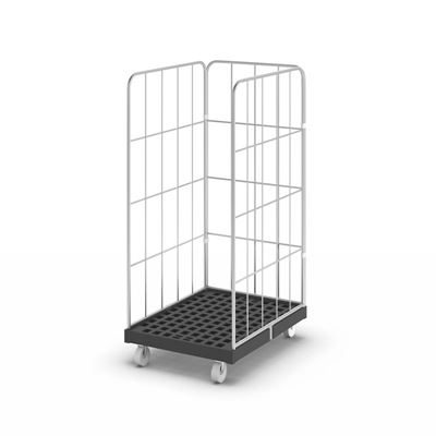 Rullcontainer Jessica, 3-sidig, svart/förzinkad