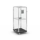 Rullcontainer med gallerväggar Jessica, 5-sidig, stöldskyddad med mellanplan