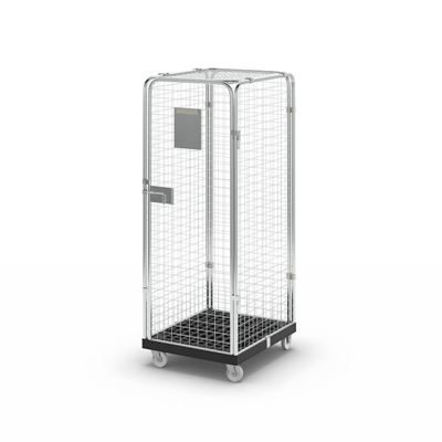 Rullcontainer med gallerväggar Jessica, 5-sidig, stöldskyddad