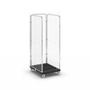 Rullcontainer med gallerväggar Jessica, 3-sidig, svart/förzinkad