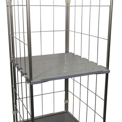 Hyllplan till Rullcontainer Frida, längd 710 mm, B 762 mm, grå, 3 sidor