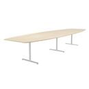 Konferensbord Elips, höjd 720 mm, BxD 5000 x 1200/800 mm, björk/vit