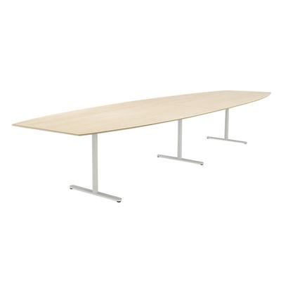 Konferensbord Elips, höjd 720 mm, BxD 5000 x 1200/800 mm, björk/vit