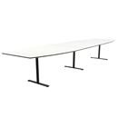 Konferensbord Elips, höjd 720 mm, BxD 5000 x 1200/800 mm, vit/svart