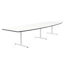 Konferensbord Elips, höjd 720 mm, BxD 5000 x 1200/800 mm, vit/vit