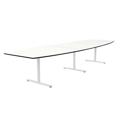 Konferensbord Elips, höjd 720 mm, BxD 5000 x 1200/800 mm, vit/vit