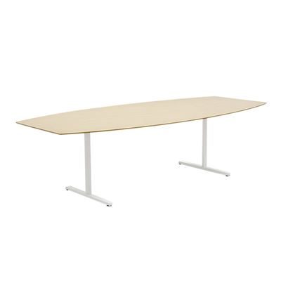 Konferensbord Elips, höjd 720 mm, BxD 2400 x 1200/800 mm, björk/vit