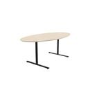 Konferensbord Elips, höjd 720 mm, BxD 1900 x 1000 mm, björk/svart