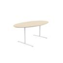 Konferensbord Elips, höjd 720 mm, BxD 1900 x 1000 mm, björk/vit