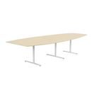 Konferensbord Elips, höjd 720 mm, BxD 3800 x 1200/800 mm, björk/vit