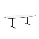 Konferensbord Elips, höjd 720 mm, BxD 2400 x 1200/800 mm, vit/svart