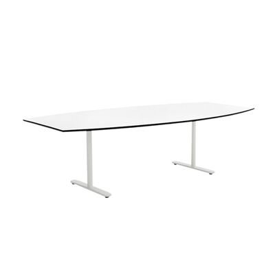 Konferensbord Elips, höjd 720 mm, BxD 2400 x 1200/800 mm, vit/vit