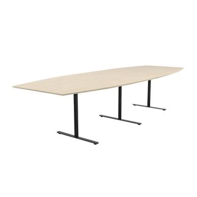 Konferensbord Elips, höjd 720 mm, BxD 3200 x 1200/800 mm, björk/svart