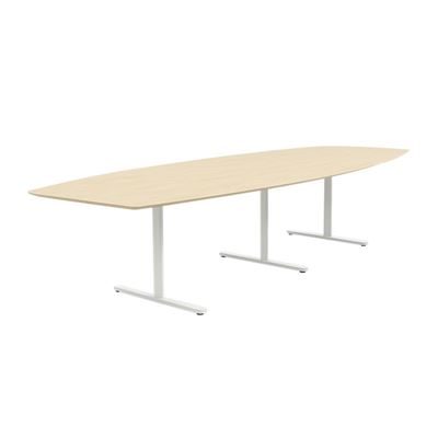Konferensbord Elips, höjd 720 mm, BxD 3200 x 1200/800 mm, björk/vit