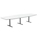 Konferensbord Elips, höjd 720 mm, BxD 3800 x 1200/800 mm, vit/svart