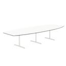 Konferensbord Elips, höjd 720 mm, BxD 3800 x 1200/800 mm, vit/vit