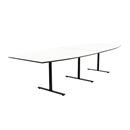 Konferensbord Elips, höjd 720 mm, BxD 3200 x 1200/800 mm, vit/svart
