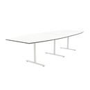 Konferensbord Elips, höjd 720 mm, BxD 3200 x 1200/800 mm, vit/vit