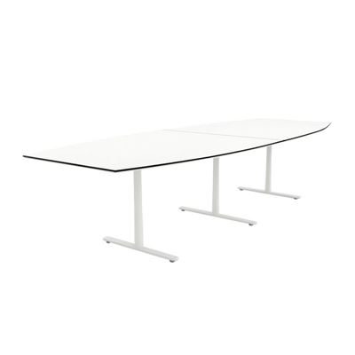 Konferensbord Elips, höjd 720 mm, BxD 3200 x 1200/800 mm, vit/vit