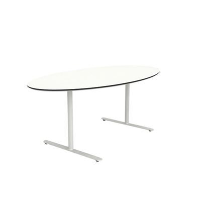 Konferensbord Elips, höjd 720 mm, BxD 1900 x 1000 mm, vit/vit