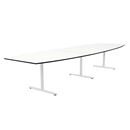 Konferensbord Elips, höjd 720 mm, BxD 4400 x 1200/800 mm, vit/vit