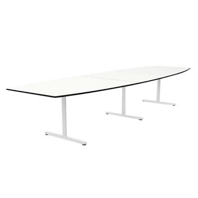Konferensbord Elips, höjd 720 mm, BxD 4400 x 1200/800 mm, vit/vit