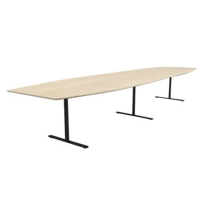 Konferensbord Elips, höjd 720 mm, BxD 4400 x 1200/800 mm, björk/svart