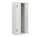 Klädskåp Amsterdam, 2 sektioner, ljusgrå, bredd 600 mm, cylinderlås