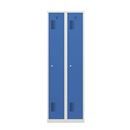 Klädskåp Amsterdam, 2 sektioner, ljusgrå/ljusblå, bredd 600 mm, cylinderlås