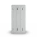 Klädskåp Amsterdam, 3 sektioner, ljusgrå, bredd 900 mm, cylinderlås