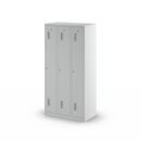 Klädskåp Amsterdam, 3 sektioner, ljusgrå, bredd 900 mm, cylinderlås