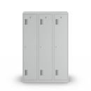 Klädskåp Amsterdam, 3 sektioner, ljusgrå, bredd 1200 mm, cylinderlås