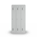 Klädskåp Amsterdam, 3 sektioner, ljusgrå, bredd 900 mm, vridregel