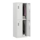 Klädskåp med två fack Amsterdam, 2 sektioner, bredd 600 mm, 4 fack, ljusgrå