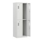 Klädskåp med två fack Amsterdam, 2 sektioner, bredd 600 mm, 4 fack, ljusgrå