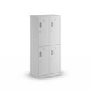 Klädskåp med två fack Amsterdam, 2 sektioner, bredd 800 mm, 4 fack, ljusgrå