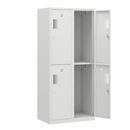 Klädskåp med två fack Amsterdam, 2 sektioner, bredd 800 mm, 4 fack, ljusgrå