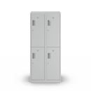 Klädskåp med två fack Amsterdam, 2 sektioner, bredd 800 mm, 4 fack, ljusgrå